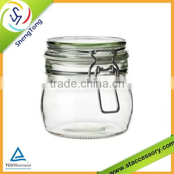 High quality glass jar with lid wholesale hot selling