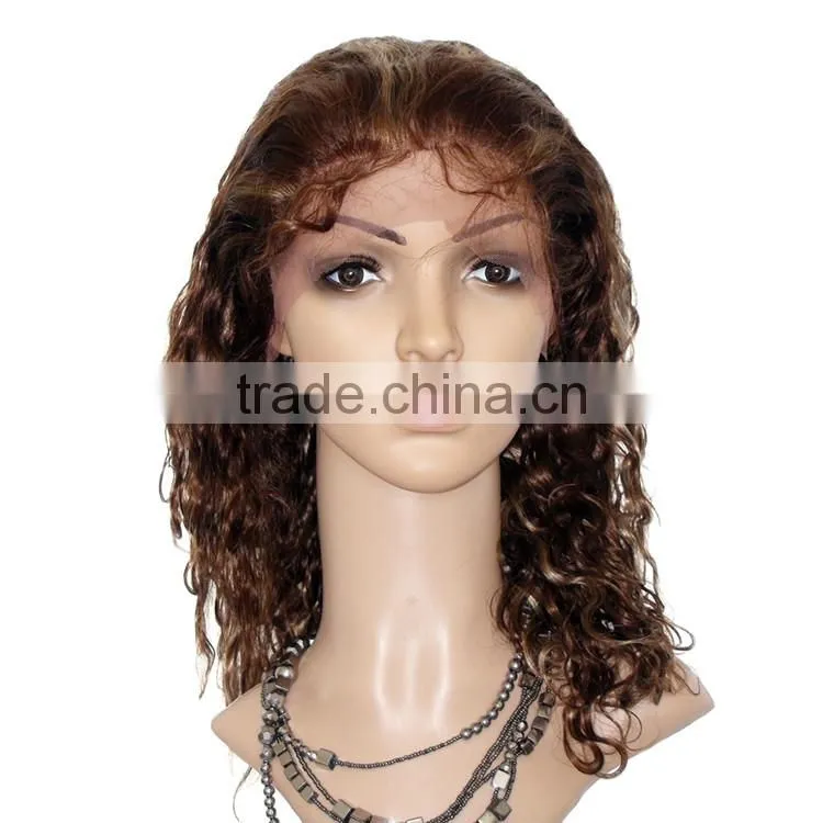 Wholesale Elastic Band Curly Wave Human Hair Wigs for Black Women
