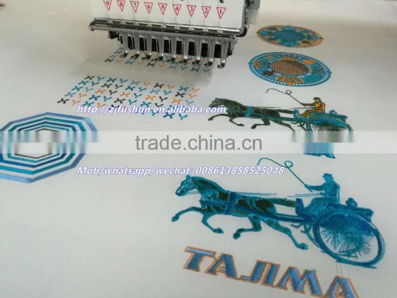 fushun 912 9colors 9needles 12heads flat computerized embroidery machine