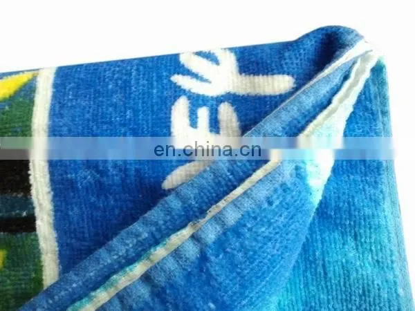 100% cotton printed plush terry beach towel