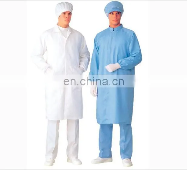 Hot sell anti-static 5mm grid polyester esd jumpsuit in alibaba