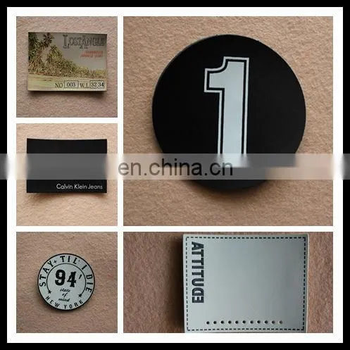 custom leather label, jeans label, PU label