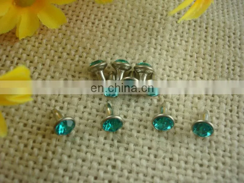 2016 metal rivet with decorative crystal