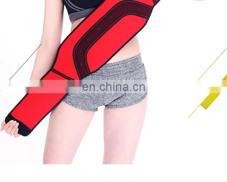 Double Pull Magnetic Lumbar Lower Waist Back Support Belt Brace PainRelief Strap#HY842