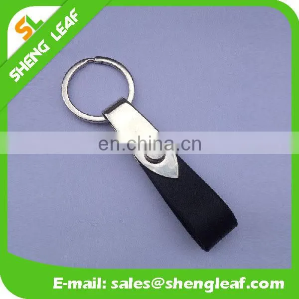 Leather car custom keychian with metal keyrings