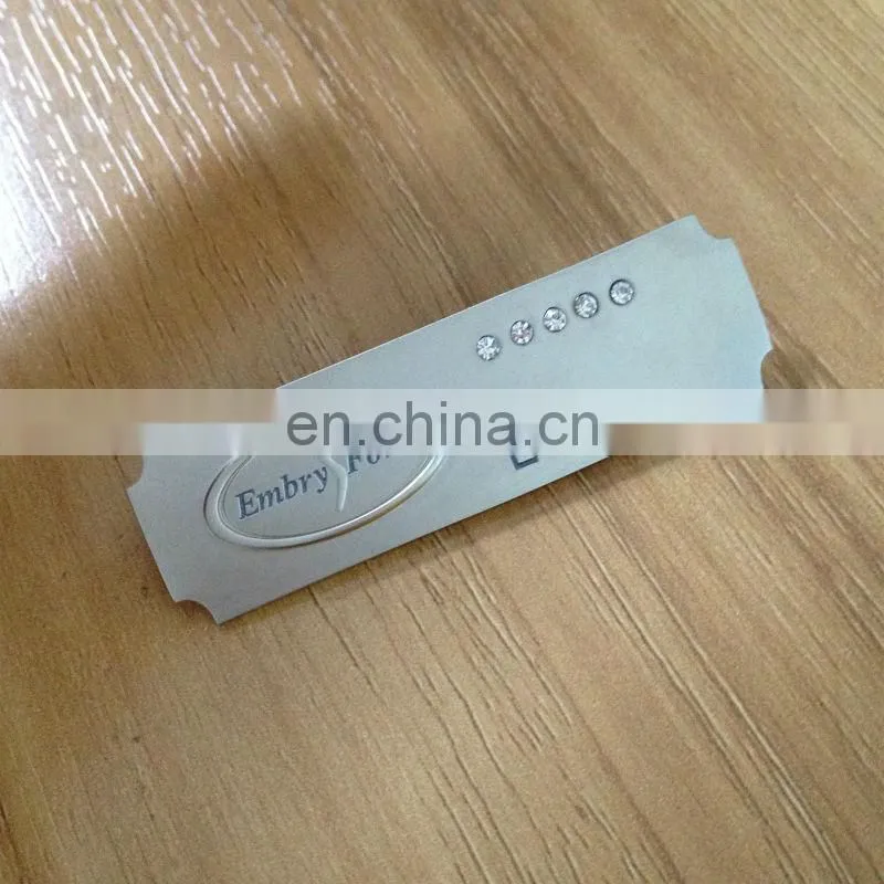 laser logo metal lapel pin name tag with safety pin