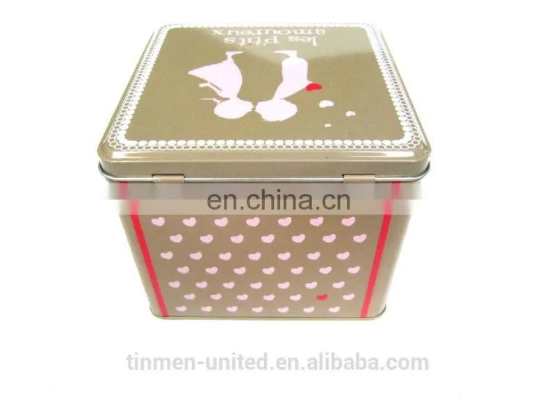 Big square present tin box with a drawer tin box by Tinmen