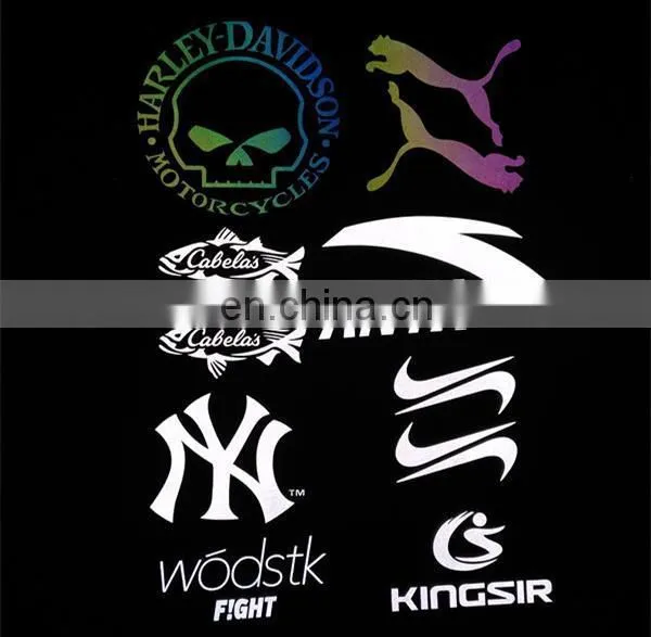 Custom reflective logo for iron on T-shirt