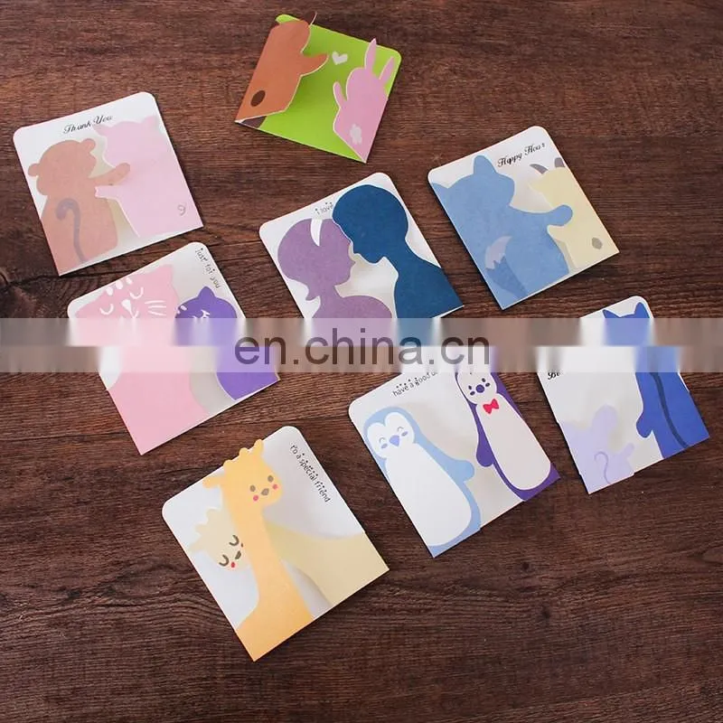 dolphin deer cat cartoon greeting cards Valentine's Day Mini Greeting Cards With Envelopes