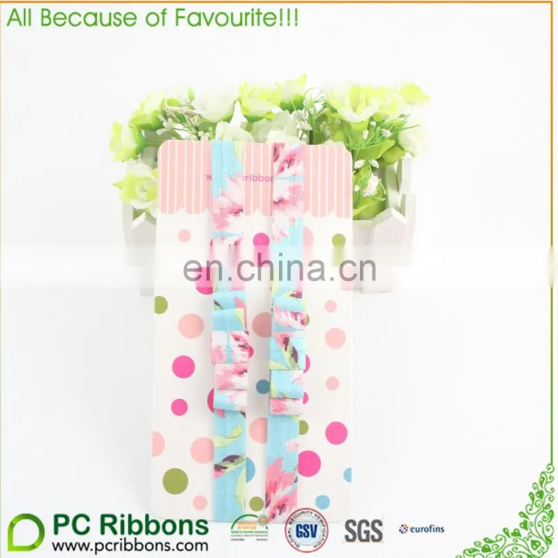Top quality lovely floral bow wholesale elastic baby headband diy