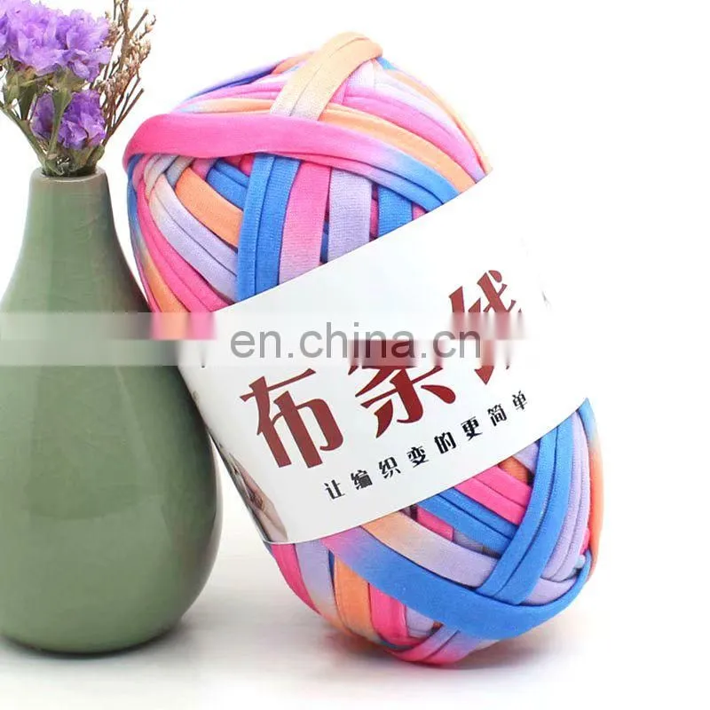 Wuge fancy Crochet Yarn 100% polyester t shirt yarn for handbag knitting