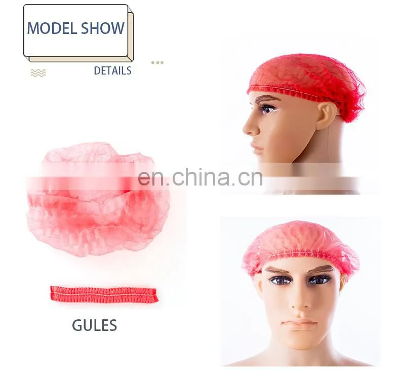 Anti Dust Breathful Disposable Hat Hair Net Non Woven mob Caps
