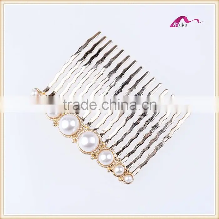 Beautiful Gold Pearl Decorative Hair Comb Clip For Wedding Accessories