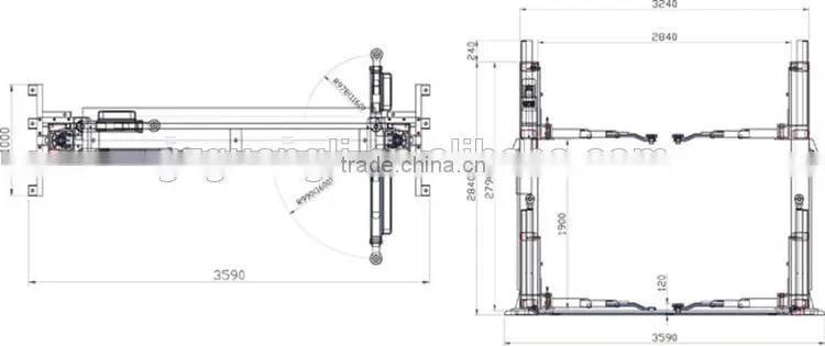 Best Manufacturer High Quality Hot sale hydraulic pump 2 post car lift with CE