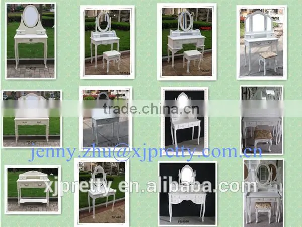european MDF white wash decoration home furniture wall mirror