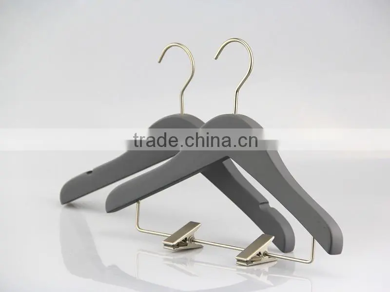 IMY-170 gray wooden children top hangers for cloth