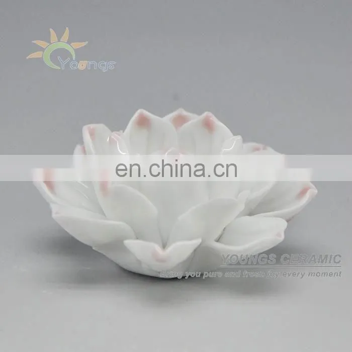 Chinese Lotus Shape Ceramic Incense Burner Censer