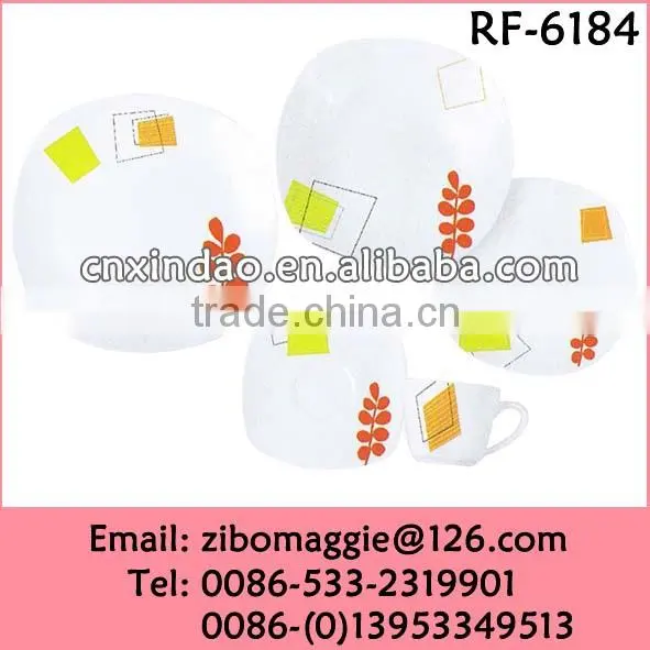 Custom Print Round Shape 20pcs Ceramic Dinnerware Angel Design for Daily Use