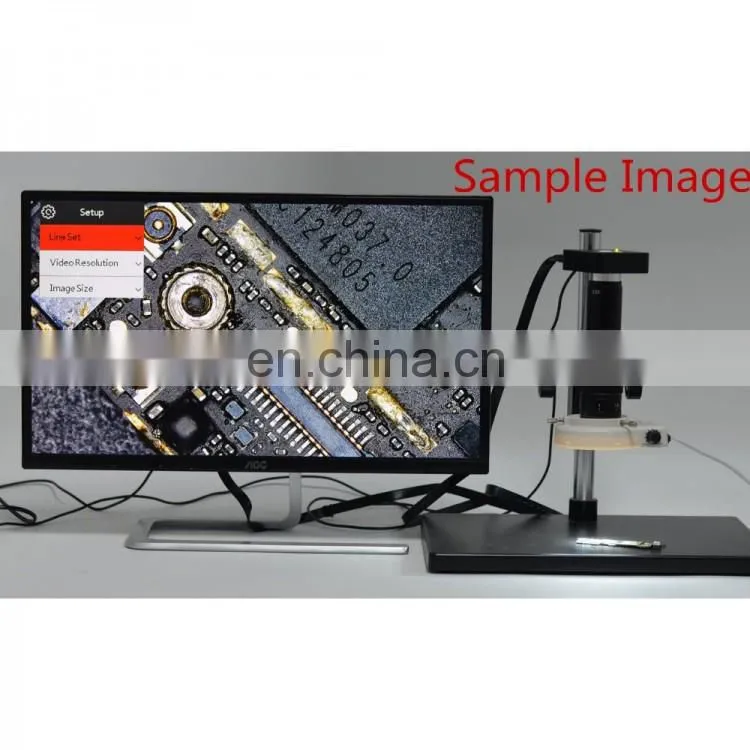 HY-1138A 21MP Camera 4K Video Record 1080P Industrial Microscope w/ 180X Lens USB Output 60LEDs