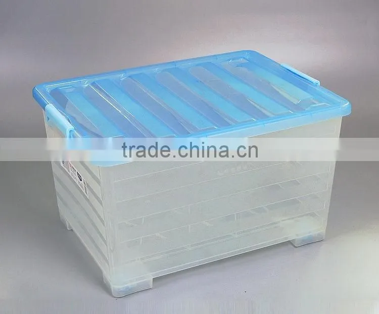 Multifunction Transparent Plastic Storage Box with Wheels and Lid