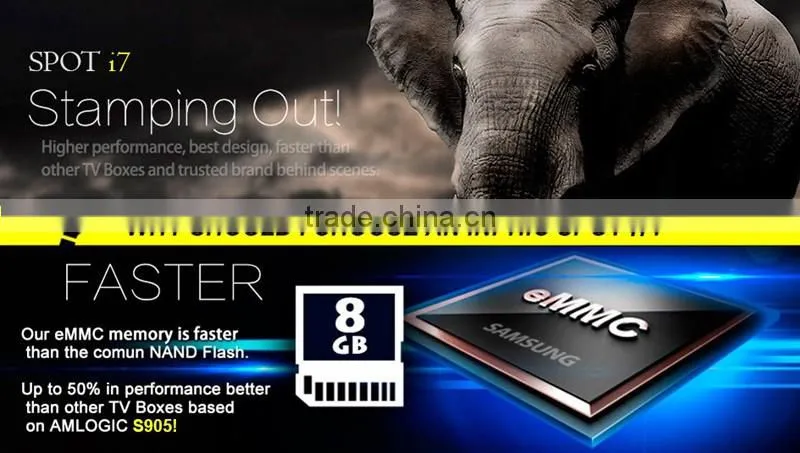 android 5.1 tv box Amlogic S905 1GB DDR3 8GB eMMC Hot for USA Canada Europe Inphic Spot I7 Smart TV Box