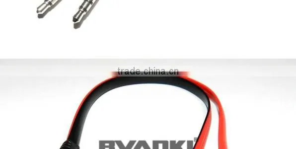 new products 2016 2 in 1 Stereo 3.5mm 2 male to 1 female car audio aux stereo cable free samples