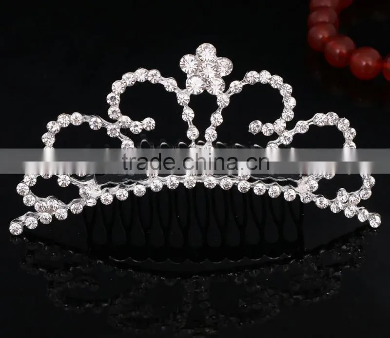 Elegant rhinestone and crystal beauty pageant crowns&tiaras small delica hair accessories