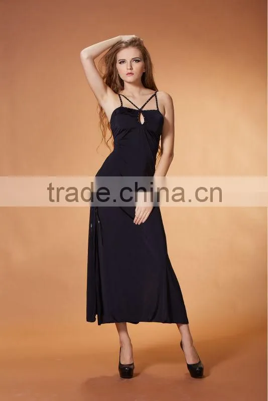 Newest arrival Fashionable sexy hot sales women night long fancy Halter Dress llingeries 3379