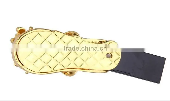 Wholesale Beautiful crystal jewellery slipper shaped usb memory stick pen drive 8gb