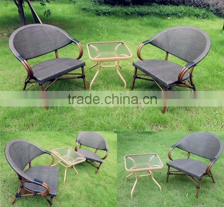 Comfortable Garden Rattan Relax Chair Cast Aluminum Outdoor French Bistro Rattan Chairs