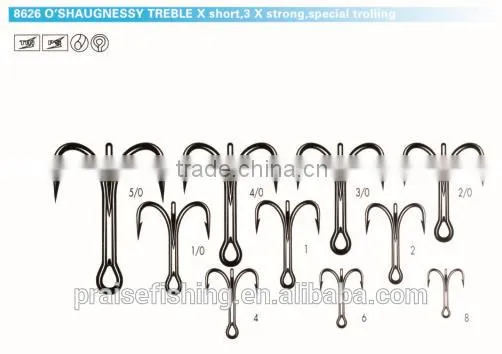 White Nickle high carbon steel PR-8626 O'SHAUGNESSY wholesale fishing hook