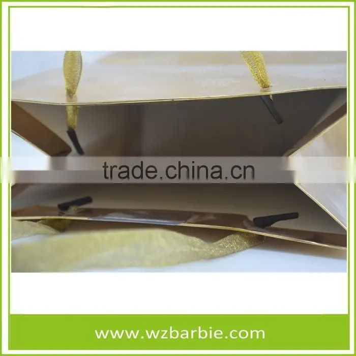 Customized Snowflake Recycable Paper Shopping/Gift Bag With Handle