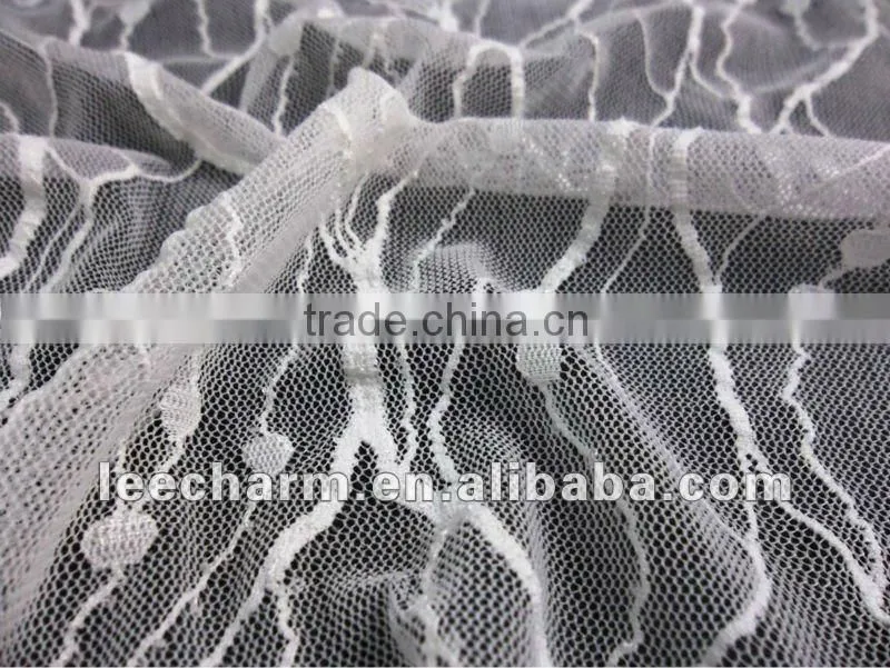 Nylon Rayon Blend Lace Mesh Fabric