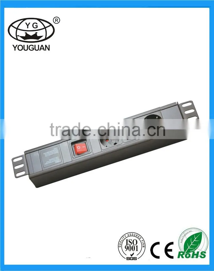 19''1.5U German Type Commercial 3 ways PDU