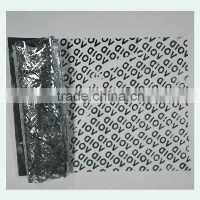 Anti-counterfeiting VOID Silver Polyester labels