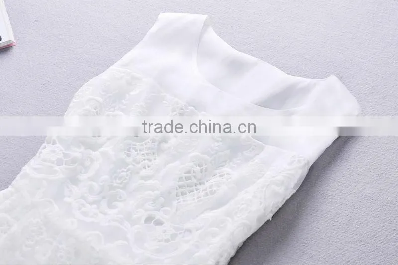 Hot Selling classical Sleeveless Ladies Lace Summer Dress