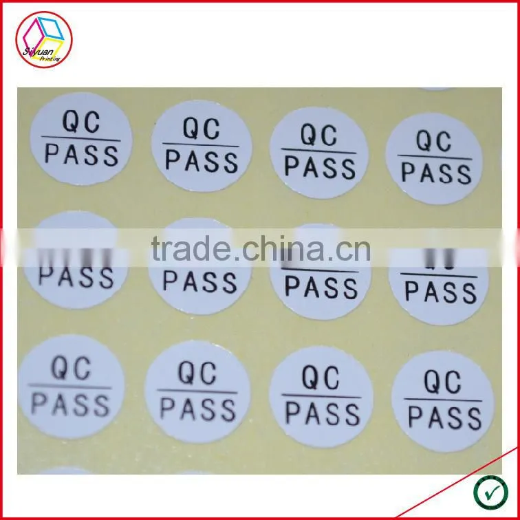 High Quality Qc Pass Stickers