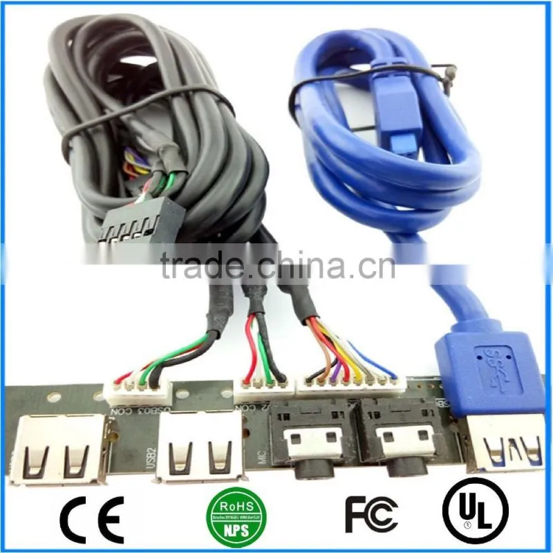 Front Panel Cable Dual USB2.0+USB3.0+HD AUDIO I/O PC Board Cable For Computer With Cable