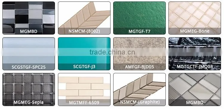 Anti slip Mix glass floor tiles / glass subway tile