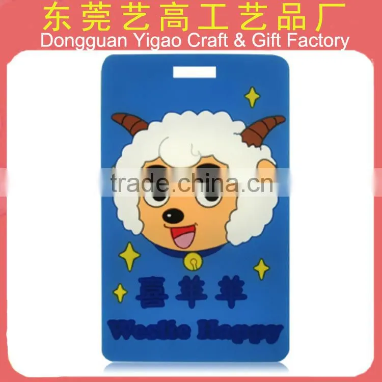 Funny PVC luggage tag wholesale, plastic luggage tag customized logo