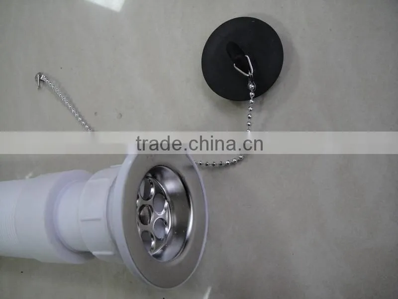 PP flexible basin waste hose/plastic sink drain hose with steel wire/pvc retractable hose for bathroom/chrome coated waste hose