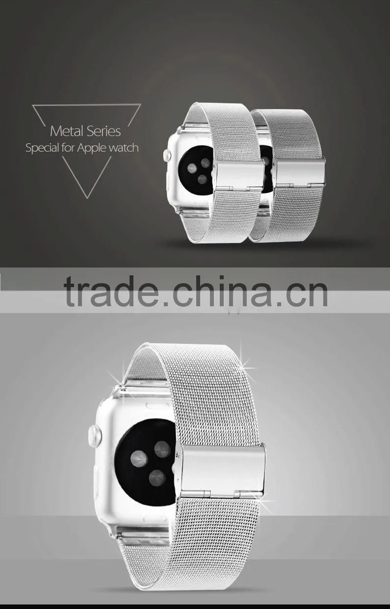 Shengo High Quality Genuine Stainless Steel Watch Strap For Apple Watch With Band Adapter