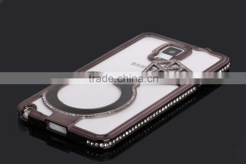 Luxury Diamond Plastic Phone Case for Samsung Galaxy Note 4 with Retail Packaging