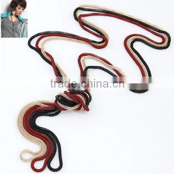 2016 New Design Triple Colors Round Chain Necklaces