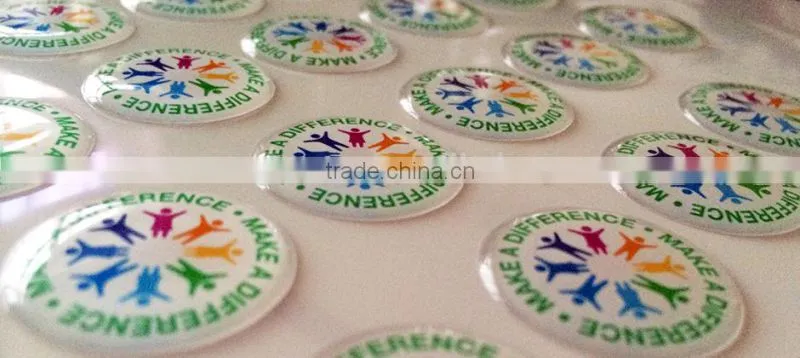 Custom dome stickers, silicone epoxy pu sticker with 3m glue