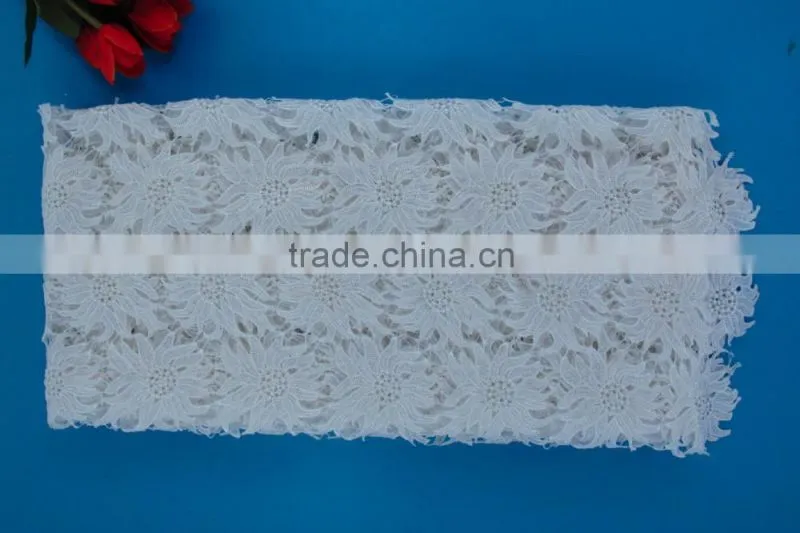 LXE007 Factory Direct Selling White lace fabric Fashion White Voile Lace white swiss polyester lace