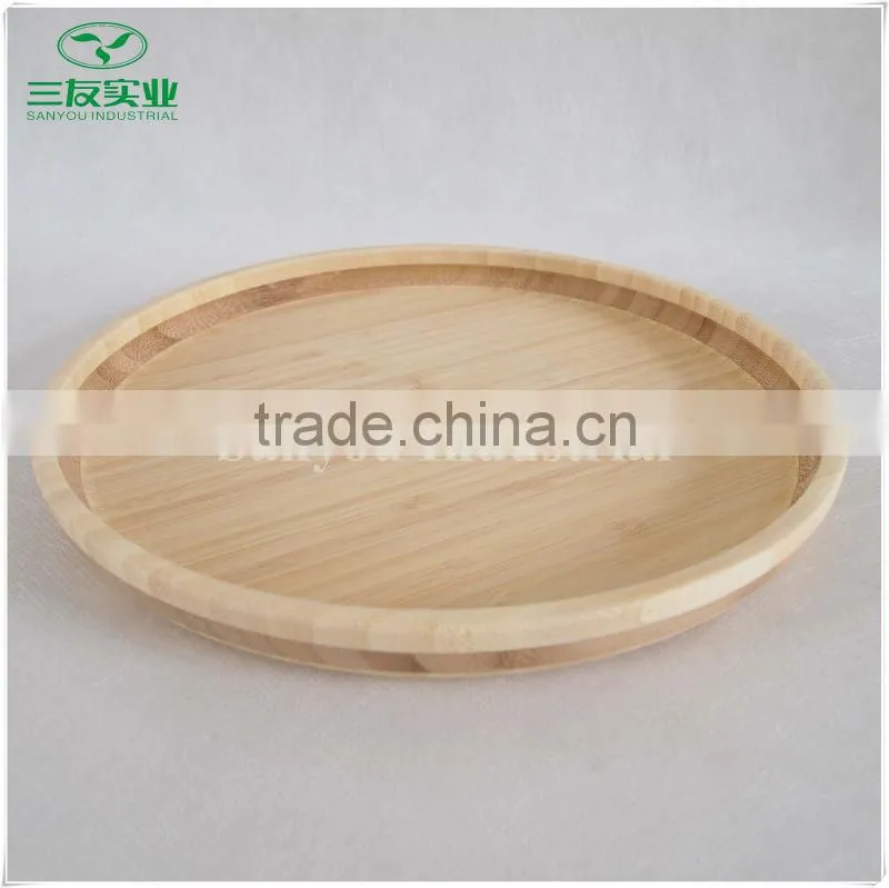 Natural Round Bamboo Food Tray