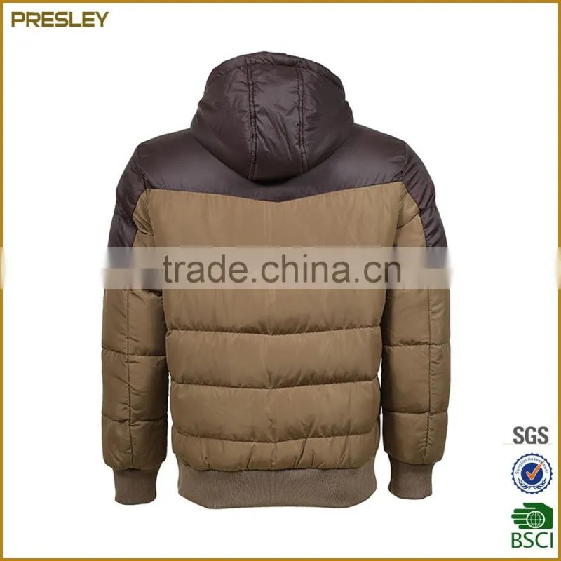 BSCI oem high quality winter brown men's down jacket coat made in china