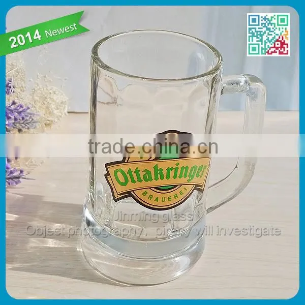 Ottakringer Clear Heavy Beer Drinking Glass Stylish Crystal Glass Tumbler Beer Mug With Handle