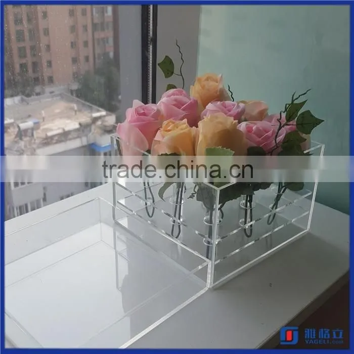 Manufacturer supplier acrylic rose storage box / hot sale acrylic flower display case